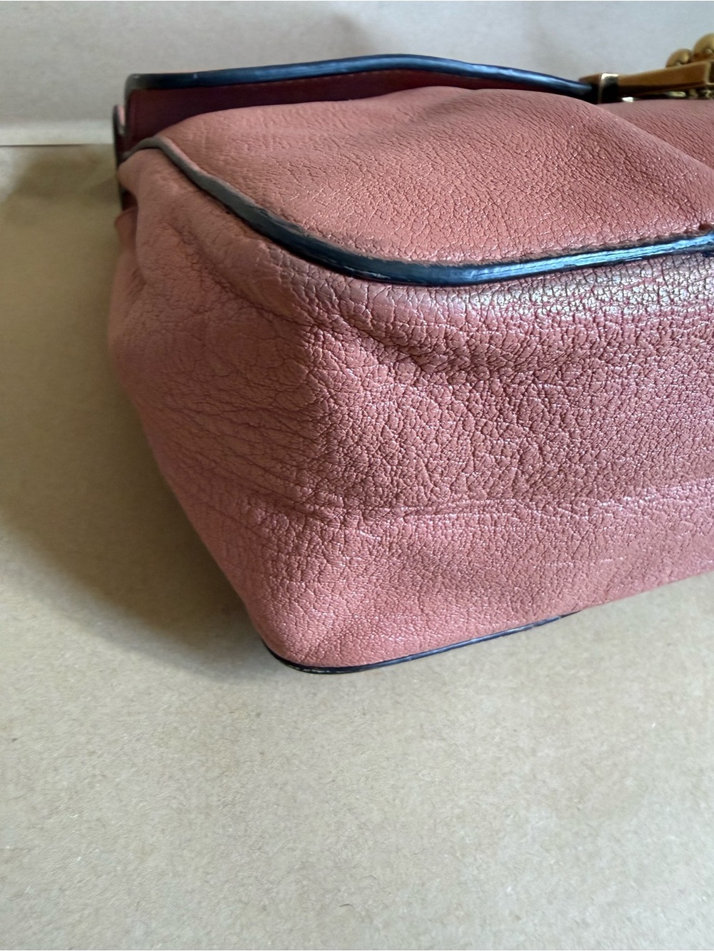 Chloe Coral Orange Leather Large Elsie Shoulder Bag - Picture 3 of 13